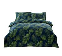 Palma Tropical Jungle Leaves Duvet Cover Set Quilt Bedding Set Double Green Navy