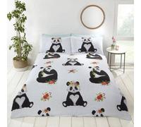 Rapport Home Pandas Polycotton Duvet Cover Set with Pillowcase in White | Size: Single Rapport Home White Single