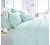 Rapport Home Papillon Cotton Duvet Cover Set with Pillowcase in Duck Egg Blue | Size: King Rapport Home Duck Egg Blue King