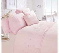 (King Size) Belle Maison Papillon Blush Pink Luxury Embroidered Butterfly Duvet Cover Set