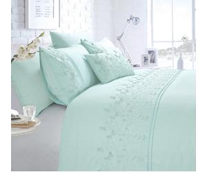 Rapport Home Papillon Floral Butterfly Embroidered Polycotton Duvet Cover Bedding Set