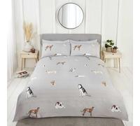 Rapport Home Paws & Tails Duvet Cover Set, Microfibre - Single Grey