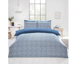 Rapport Home Pebbles Geo Blue Duvet Cover Set Single Bedding Set