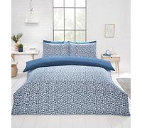 Rapport Home Pebbles Microfibre Duvet Cover Set Double size Bedding Blue with Pillowcases included