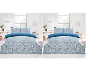 Rapport Home Pebbles Microfibre Duvet Cover Set Single-size Bedding Blue with Pillowcases included (Pack of 2)