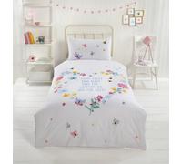 Rapport Home Butterflies Duvet Cover Set - Reversible Floral Bedding Single Quilt Cover Set