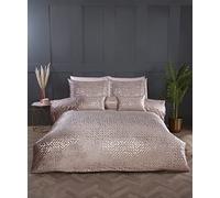 Rapport Home Pink Duvet Cover Set Crushed Velvet Double Size Soft Easycare Durable Bedding Set