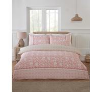 Rapport home Pink King Size Duvet Cover Set - Reversible Floral Easy Care Single Microfibre Bedding