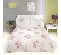 Rapport Home Pink Single Quilt Duvet Cover Bedding Bed Set Floral Sunflower Modern