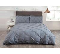 Rapport Home Pintuck Balmoral Duvet Cover Set in Silver | Size: Double Rapport Home Silver Double