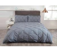 BALMORAL PIN TUCK GREY SUPER KING SIZE DUVET COVER SET LUXURY BEDDING