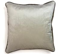 Rapport home Piped Velvet Square Reversible Cushion Cover 43 x 43cm Natural and Mocha