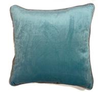 Rapport home Piped Velvet Square Reversible Cushion Cover 43 x 43cm Duck Egg and Silver