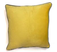 Rapport home Piped Velvet Square Reversible Cushion Cover 43 x 43cm Ochre and Silver