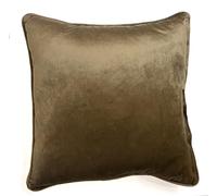 Rapport home Piped Velvet Square Reversible Cushion Cover 43 x 43cm Natural and Mocha