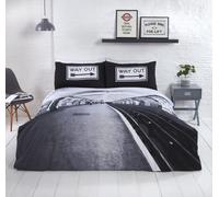 Rapport Home Platform Polycotton Duvet Cover Set With Pillowcase in Dark Grey | Size: Single Rapport Home Dark Grey Single