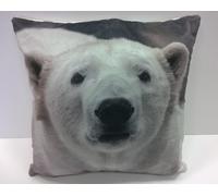 Rapport Home Polar Bear Square Cushion Cover Animals White Photographic 43 x 43cm