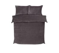 Rapport Home Pom Pom Fleece Duvet Cover Set with Pillowcase in Charcoal | Size: Single Rapport Home Charcoal Single