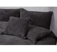 Rapport Home Pom Pom Fleece Duvet Cover Set with Pillowcase in Charcoal | Size: Single Rapport Home Charcoal Single
