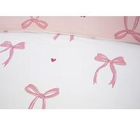 Rapport Home Printed Reversible Microfibre Bedding Single Duvet Cover Set Bows Pink - Cute Pattern Quilt Cover with Pillowcases