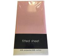 Rapport Home Rapport Easycare Non-Iron Single Fitted Sheet, Pink, Polyester-Cotton