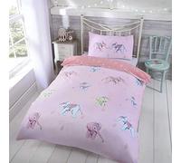 Rapport Home Rapport Ellie Quilt Duvet Cover Bed Set, Polyester, Pink, Double