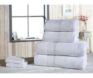 Rapport Home Rapport Luxury Royal Velvet Bathroom 6 Piece Bath Set, White