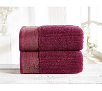 Rapport Home Rapport Pair of 100% Mayfair Combed Cotton Bath Sheets (Damson Gold), 90cmsx140cms