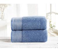 Rapport Home Mayfair Ribbed Weave 500 GSM Cotton Super Soft & Absorbent 2 Piece Towel Bale in Bright Blue | Size: Bath Sheet Rapport Home Bright Blue Bath Sheet