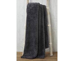 Rapport Home Rapport Snuggle Super Soft Teddy Fleece Throw, 100% Polyester, Charcoal, 150 x 200cm