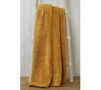 Rapport Home Rapport Snuggle Super Soft Teddy Fleece Throw, 100% Polyester, Ochre, 150 x 200cm