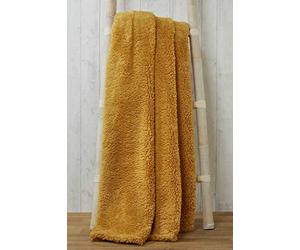 Rapport Home Rapport Snuggle Super Soft Teddy Fleece Throw, 100% Polyester, Ochre, 150 x 200cm