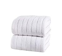 Rapport Home Rapport Two Piece White/Silver Striped Towel 100% Cotton, 2pc Bale