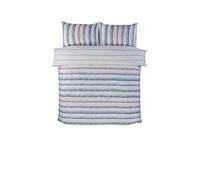 Rapport Home Reversible Microfibre King Duvet Cover Set | Soft Striped Quilt Cover with 2 Pillowcases | Easy Care Bedding for Ultimate Comfort - Grey & White