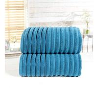 Rapport Home Furnishings 550 gsm Ribbed Towel Bale - 2 Piece - Teal