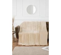 Rapport Home Ribbed Mink Faux Fur Polyester Super Soft Cosy Throw