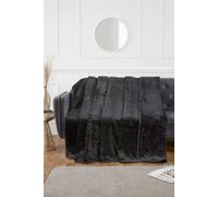 Rapport Home Ribbed Mink Faux Fur Polyester Super Soft Cosy Throw