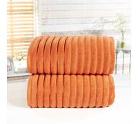 Rapport Home Ribbed Super Soft Cotton Towel in Light Red | Size: Bath Sheet Rapport Home Light Red Bath Sheet