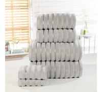 Rapport Home Ribbed Super Soft Cotton Towel in Silver Rapport Home Silver