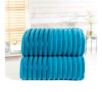 Rapport Home Ribbed Towel Bath Sheet Pure Cotton Teal