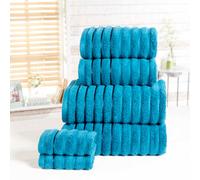 Rapport Home Ribbed Towel Pure Cotton Face Teal