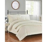 Rapport Home Bedspread Richmond Luxury Embroidered with Shams 254x254 cm Ivory Super King