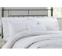 (One Size, White) Broderie Anglais Duvet Cover Set Bedding Set Quilt Cover Luxury