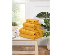 Rapport Home Safari 6 Piece Cotton Towels Bale Set Soft & Absorbent in Yellow Rapport Home Yellow