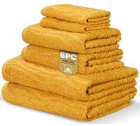 Rapport Home Safari 6-Piece Towel Bale | Bale Mustard Yellow | Luxurious 100% Cotton 500gsm Bathroom Set