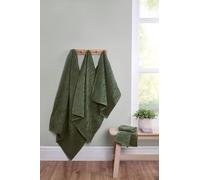 Rapport Home Safari Bath Sheets 2 Pack | Forest Green | 90x140cm | Luxurious 500GSM 100% Cotton | Oeko-Tex Certified Absorbent & Soft Bathroom Towels