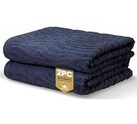 Rapport Home Safari Bath Sheets 2 Pack | Midnight Blue | 90x140cm | Luxurious 500GSM 100% Cotton | Oeko-Tex Certified Absorbent & Soft Bathroom Towels