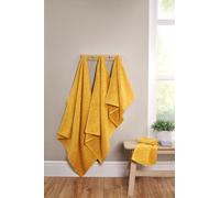 Rapport Home Safari Bath Sheets 2 Pack | Mustard Yellow | 90x140cm | Luxurious 500GSM 100% Cotton | Oeko-Tex Certified Absorbent & Soft Bathroom Towels