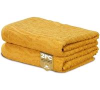 Rapport Home Safari Bath Towels 2-Pack | Mustard Yellow | 70x120cm | 100% Cotton 500gsm | Oeko-Tex Made in Green & BCI Certified
