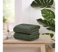 Rapport Home Safari Bath Towels 2-Pack | Forest Green | 70x120cm | 100% Cotton 500gsm | Oeko-Tex Made in Green & BCI Certified